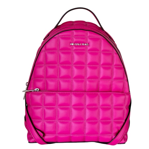 Michael Kors Pink Quilted Backpack - Picture 1 of 13